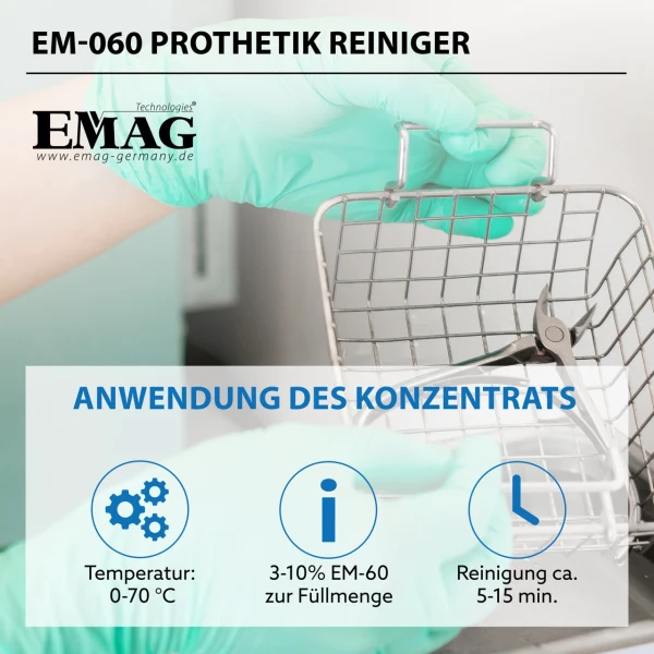 Prothetik/Dental Reiniger für Ultraschallgeräte EM-060 500ml