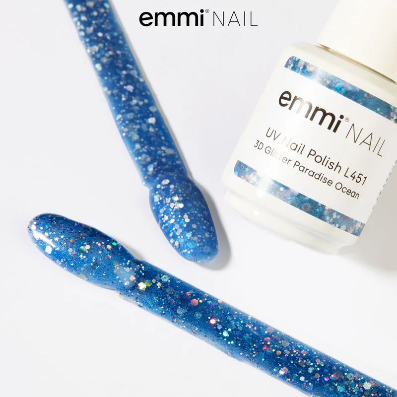 emmi Shellac UV-Lack 3D Glitter Paradise Ocean 15ml | L451