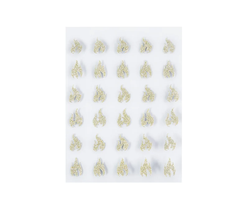 3D Diamond Glitter Nail Sticker Gold Flames