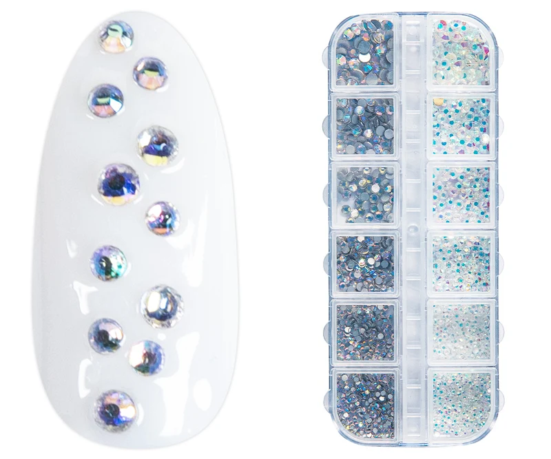 Strassstein Box white/silver mix