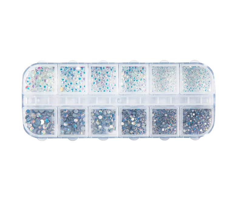 Strassstein Box white/silver mix