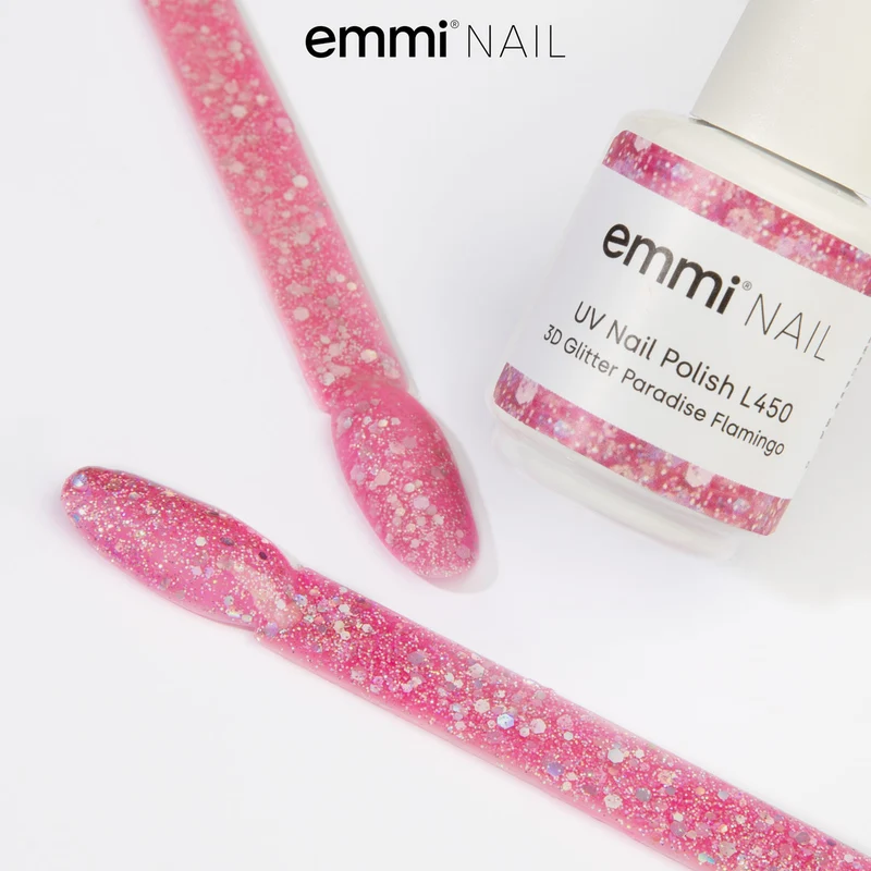 emmi Shellac UV-Lack 3D Glitter Paradise Flamingo 15ml | L450