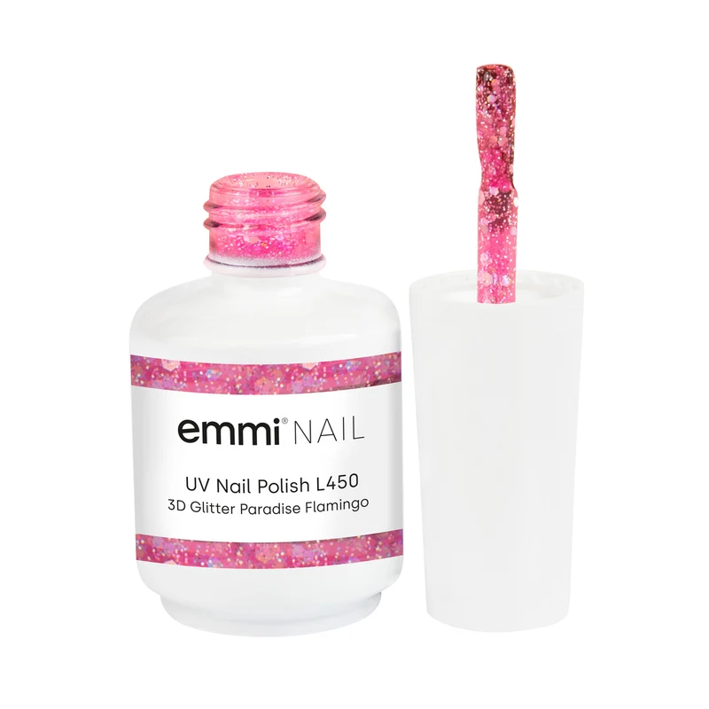 emmi Shellac UV-Lack 3D Glitter Paradise Flamingo 15ml | L450