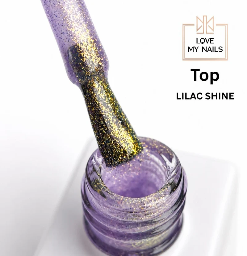 Glitter Top Coat Lilac Shine NO WIPE 12ml von Love My Nails (TPO-free)