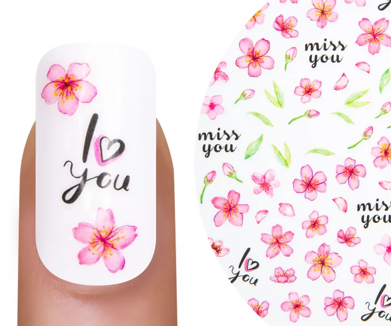 3D Art Nail Sticker Romantic Flower