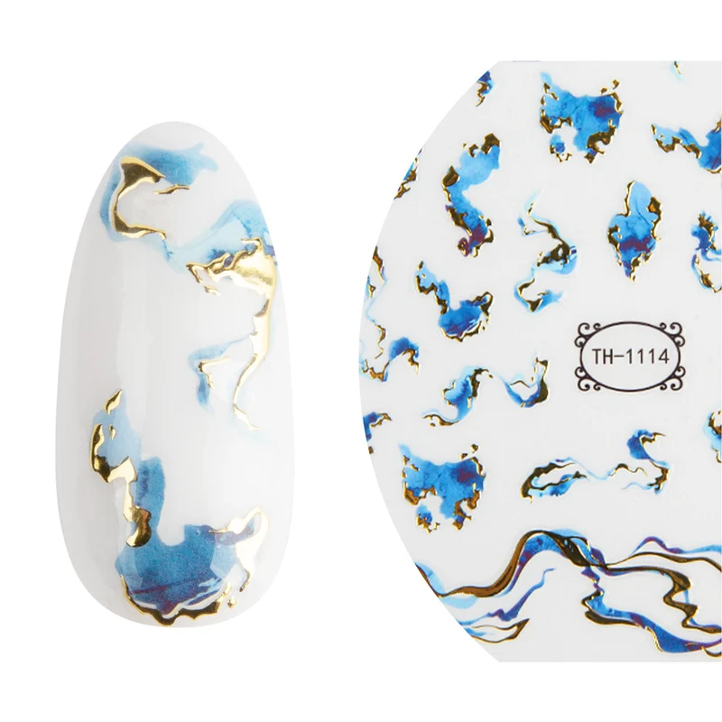 3D Art Nail Sticker Blue Sea Waves