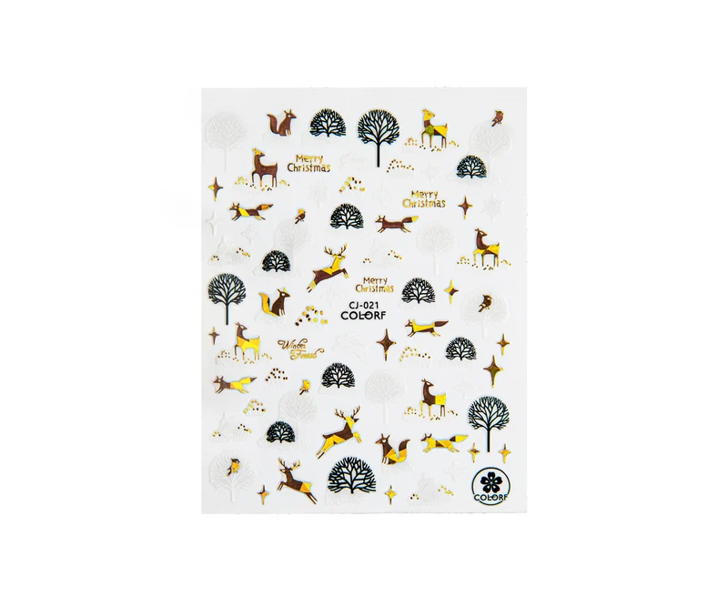 3D Art Nail Sticker Wild Christmas