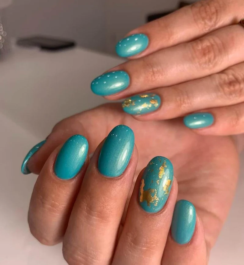 #960 EFFEKT Farbgel 5ml Türkis mit Goldschimmer