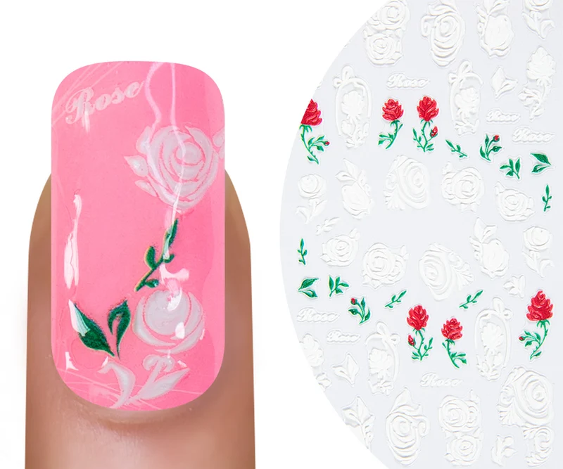 5D Art Nail Sticker Romantic Rose