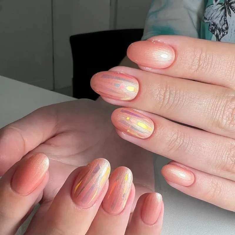 #939 EFFEKT Farbgel 5ml Rosa mit super dezentem gold/grün schimmer