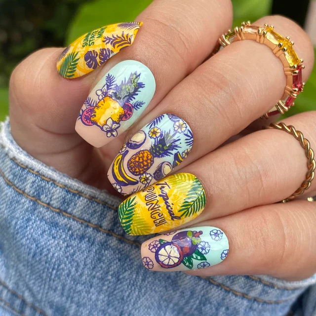 Maniology nail stamping plate m296 Tropicana