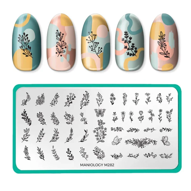 Maniology nail stamping plate m282 New Growth