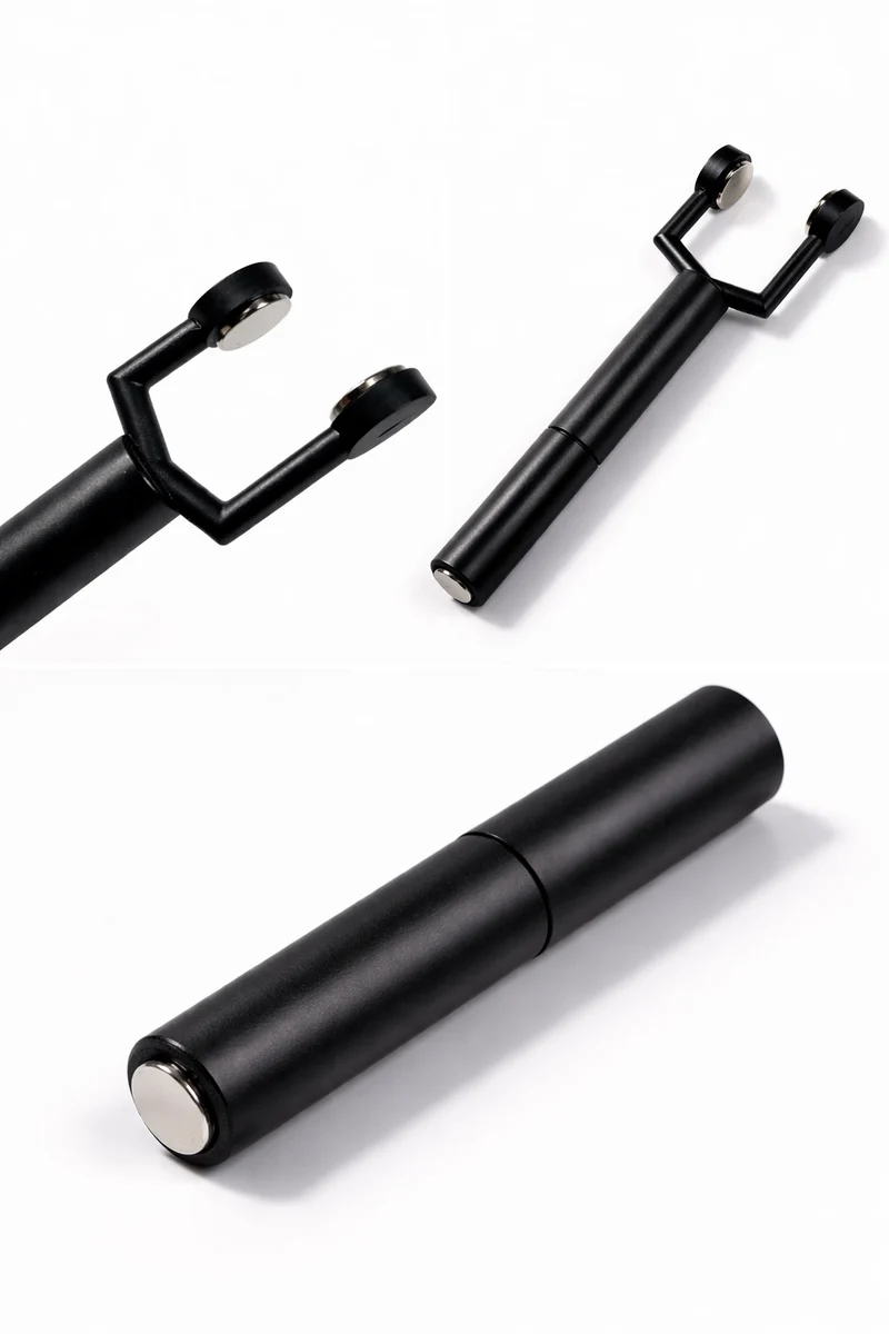 Doppelseitiges Magnet für Cateye Effekt schwarz (abnehmbar, Y-förmig)