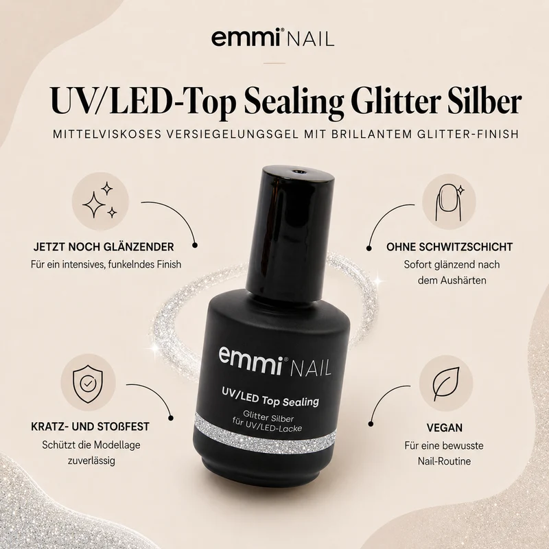 UV LED-Top Sealing Glitter silber 11ml