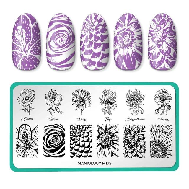 Maniology nail stamping plate m179 Grow with Love