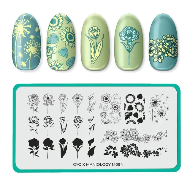 Maniology nail stamping plate m094 Layered Flowers