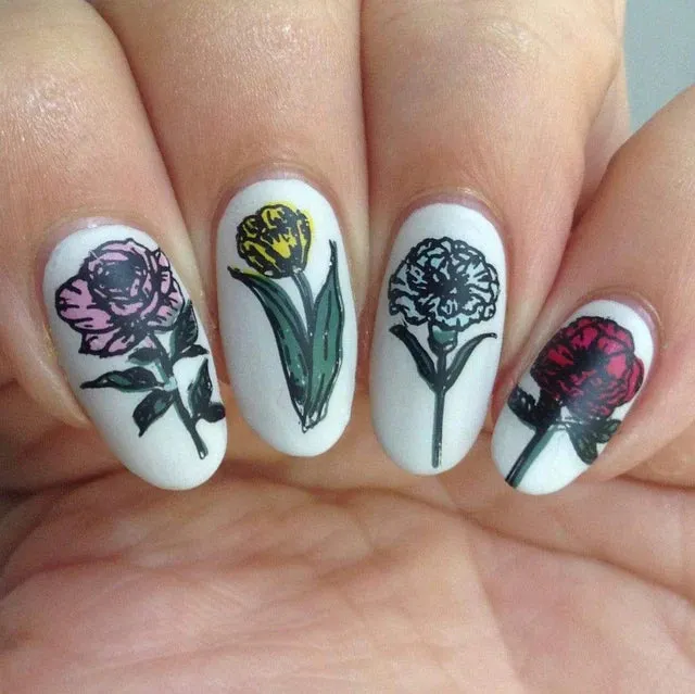 Maniology nail stamping plate m094 Layered Flowers