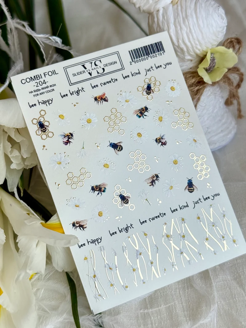 Slider mit Folie (Wasserlösliche Aufkleber) von VS Nails 204 COMBI FOIL