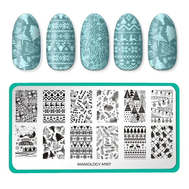 Maniology nail stamping plate m167 Spuced Up