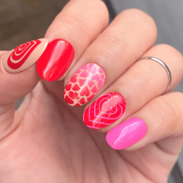 Maniology nail stamping plate xl355 Hearts + Stars