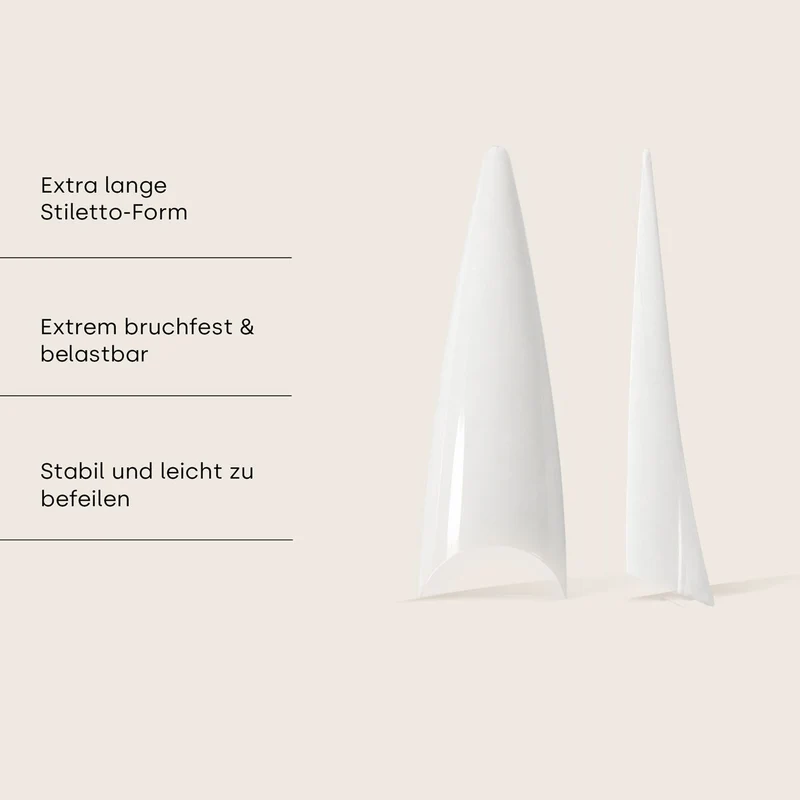 Tipkasten Stiletto "Long" Natur 100St.