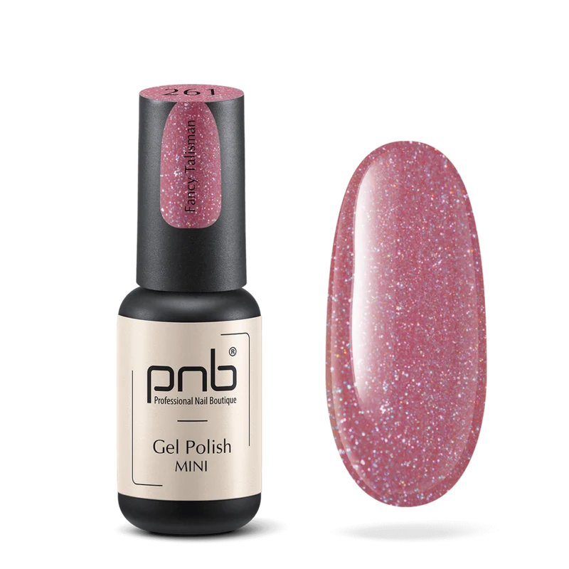 PNB pink glitter gel nail polish 261 Fancy Talisman