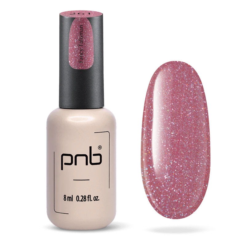 PNB pink glitter gel nail polish 261 Fancy Talisman