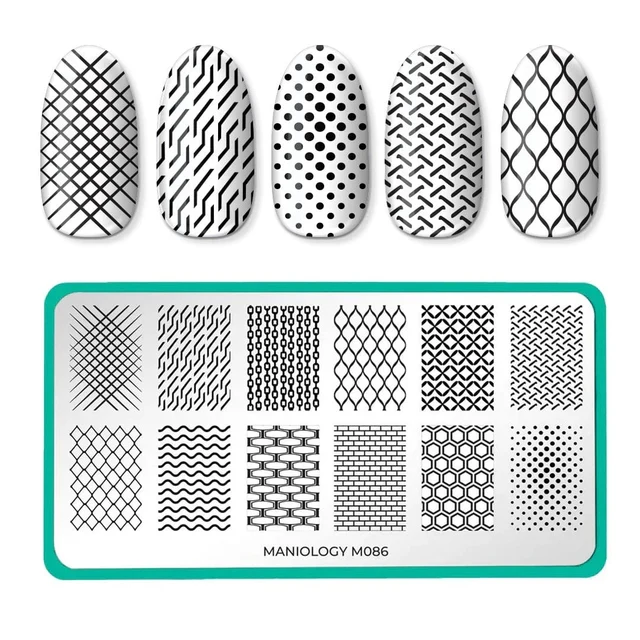 Maniology nail stamping plate m086 Chain Reaction Patterns