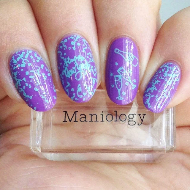 Maniology nail stamping plate m079 New Year Cheer