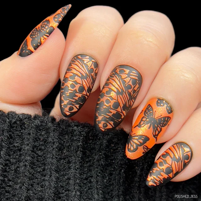 Maniology nail stamping plate mxm123 Flutter Pirouette