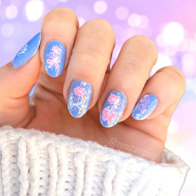 Maniology nail stamping plate mxm118 Born to Bloom