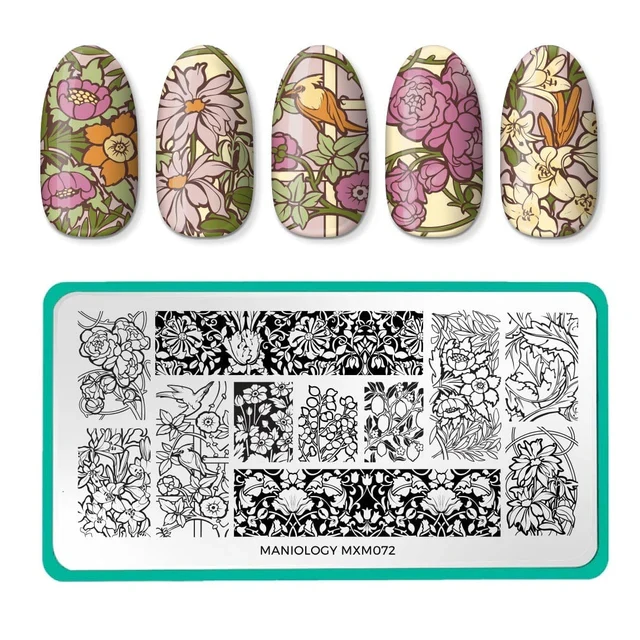 Maniology nail stamping plate mxm072 Tangled in Bloom