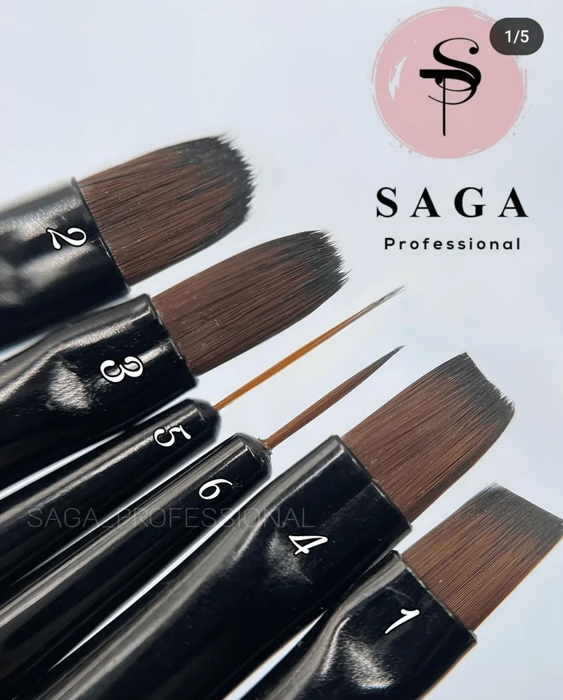 SAGA Gel nail brushes #1, #4, #7