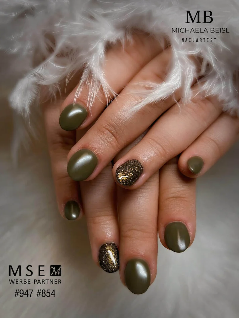 #947 EFFEKT Farbgel 5ml grün mit Multi Glitter