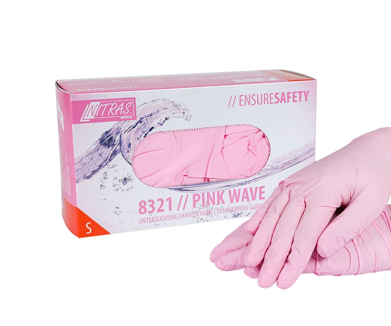 Nitril-Handschuhe puderfrei 100St. pink, Gr. S