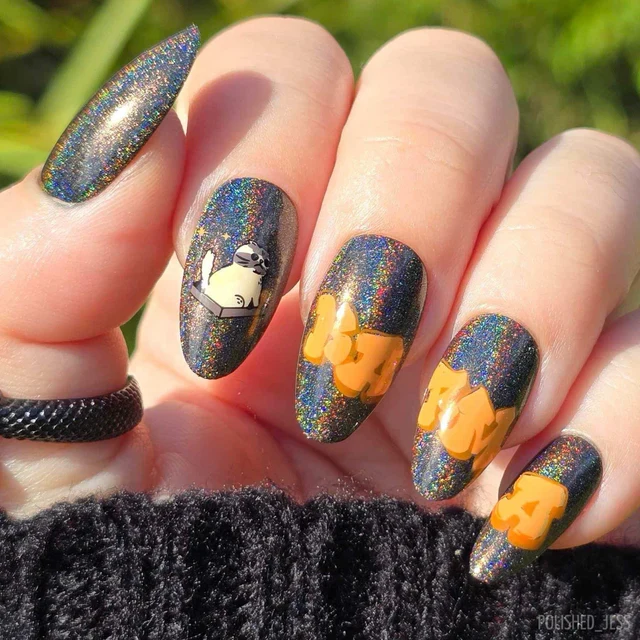 Maniology nail stamping plate m543 Graffiti Font