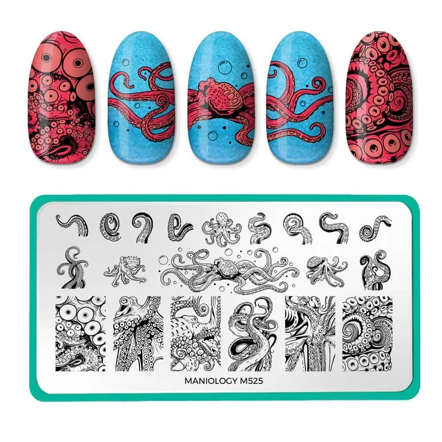 Maniology nail stamping plate m525 Octoshape