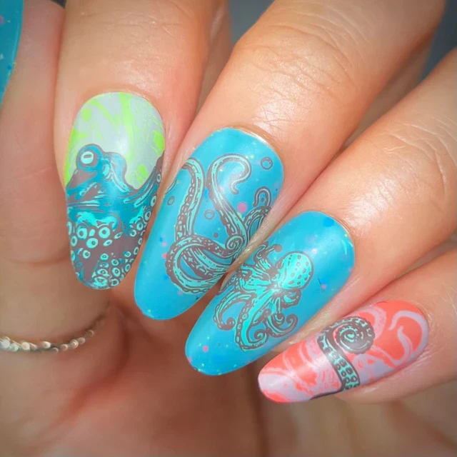Maniology nail stamping plate m525 Octoshape