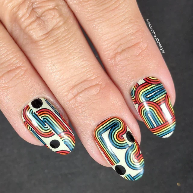 Maniology nail stamping plate m521 Retro Lines