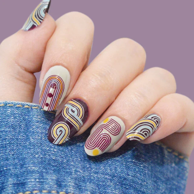 Maniology nail stamping plate m521 Retro Lines