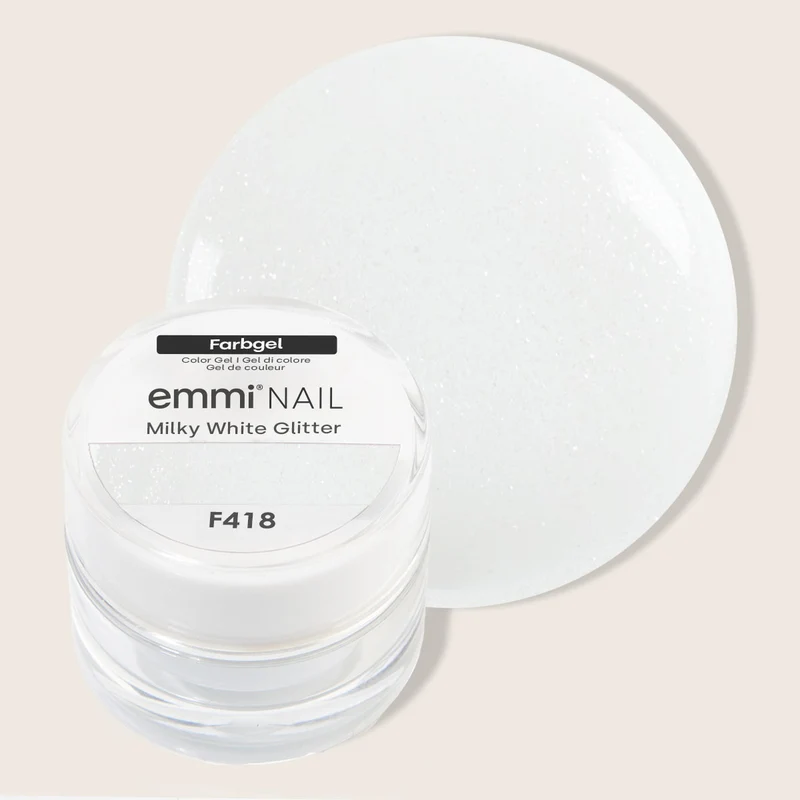 Farbgel Milky White Glitter 5ml | F418