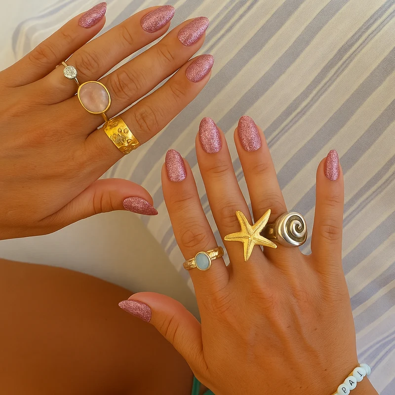 emmi Shellac UV-Lack Pink Snowflakes 15ml | L378