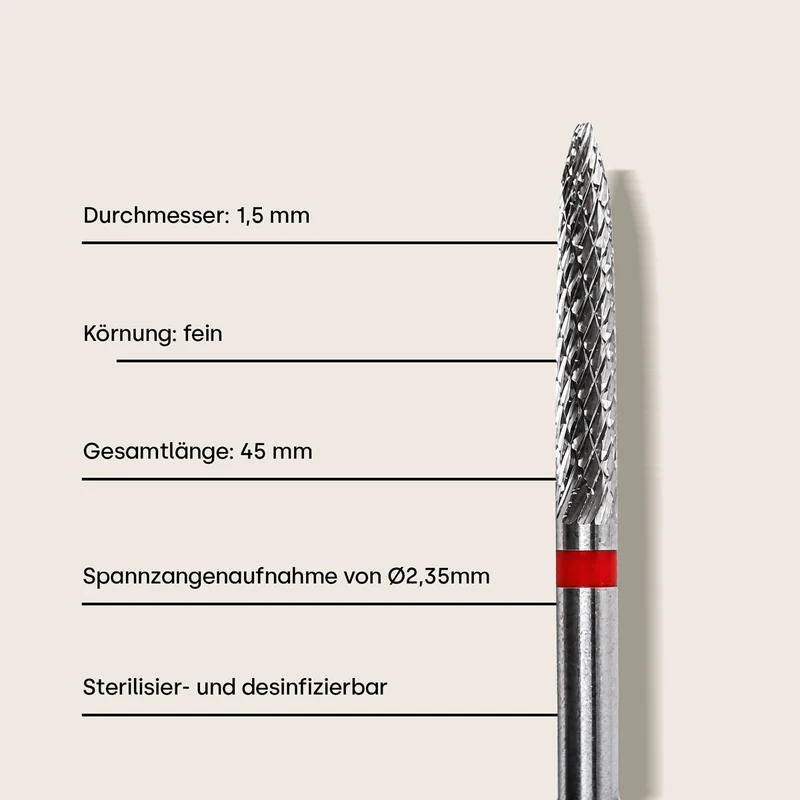 Nagelfräser Nagelhautentferner Bit Stift fein