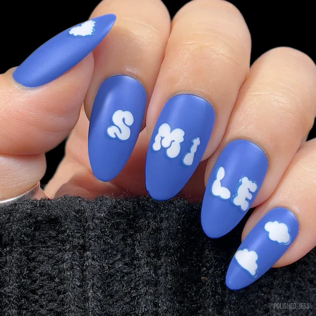 Maniology nail stamping plate m498 Cloud Font