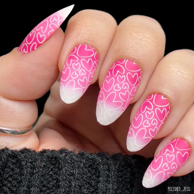 Maniology nail stamping plate m482 Happy Hearts