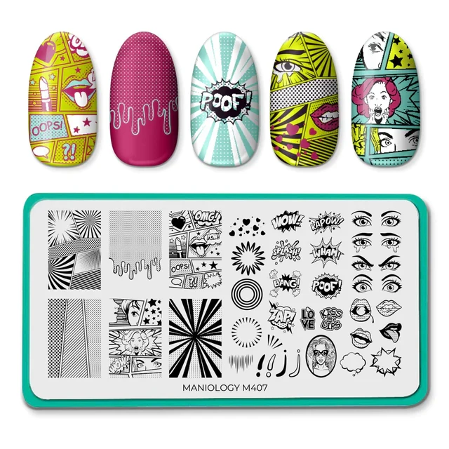 Maniology nail stamping plate m407 Comic Strip