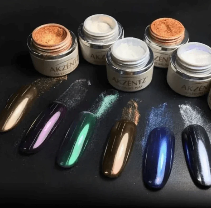 Akzentz Gel Play Pearlescent Powder 6 Colors
