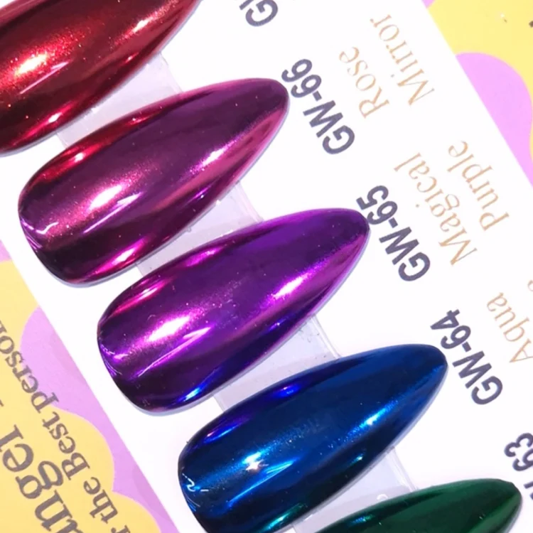 ICEGEL Mirror Ranger Glow Chrome Powder 6 Colors (GW62-GW67)