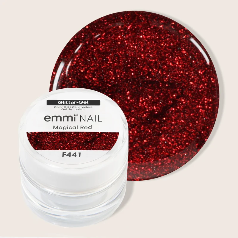 Glitter Farbgel Magical Red 5ml | F441