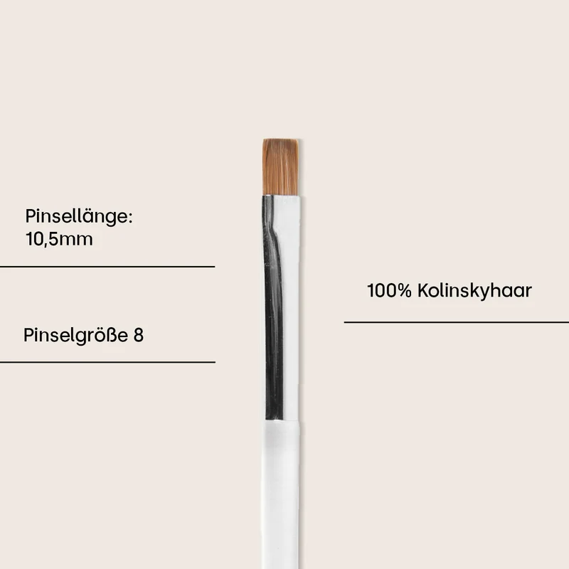 Gel-Pinsel Gr. 8 gerade 100% Kolinsky